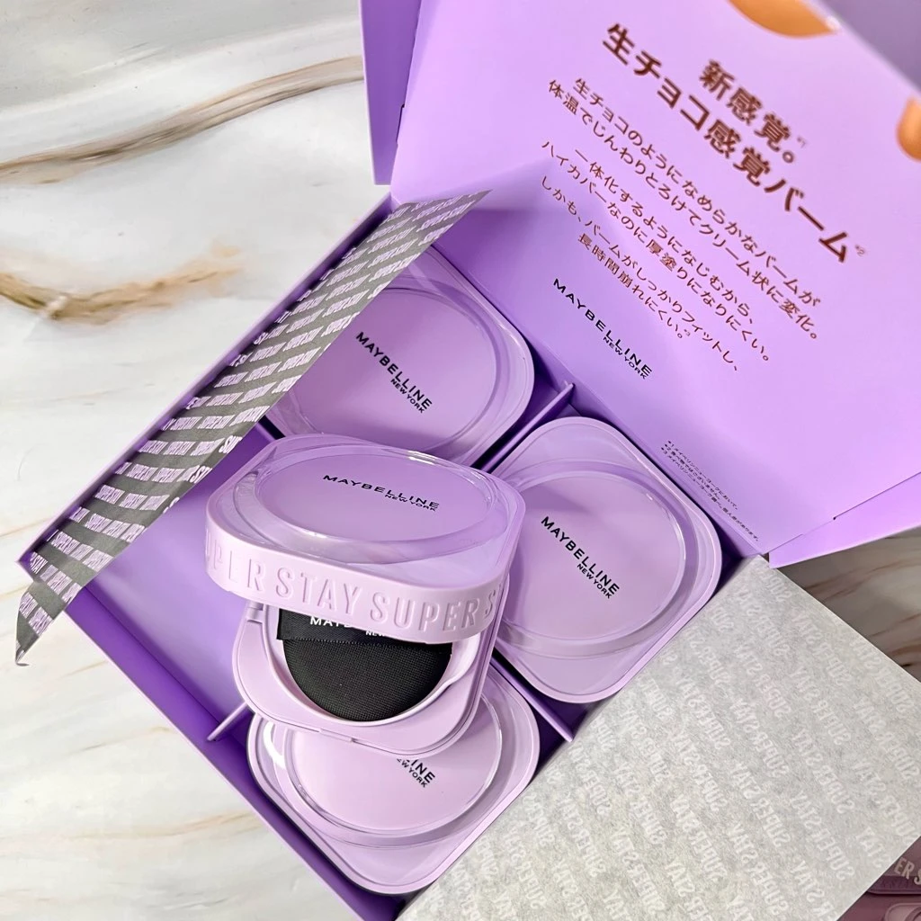 メイベリン　『SPステイ クリームパクト ファンデーション』　全4色比較