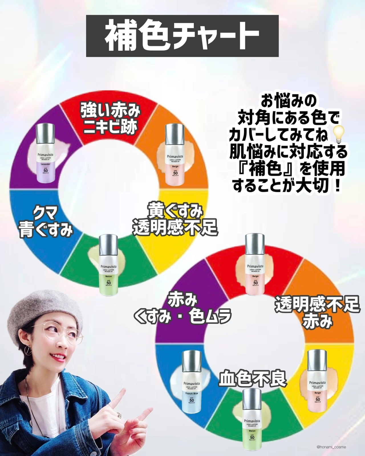 【Primavista(プリマヴィスタ)】化粧崩れ防止効果×紫外線カット(日焼け止め)効果のハイブリット夏下地を全色徹底比較レビュー！肌悩みごとのおすすめ使用法解説まで盛りだくさん🌞✨【補色チャートあり】_14