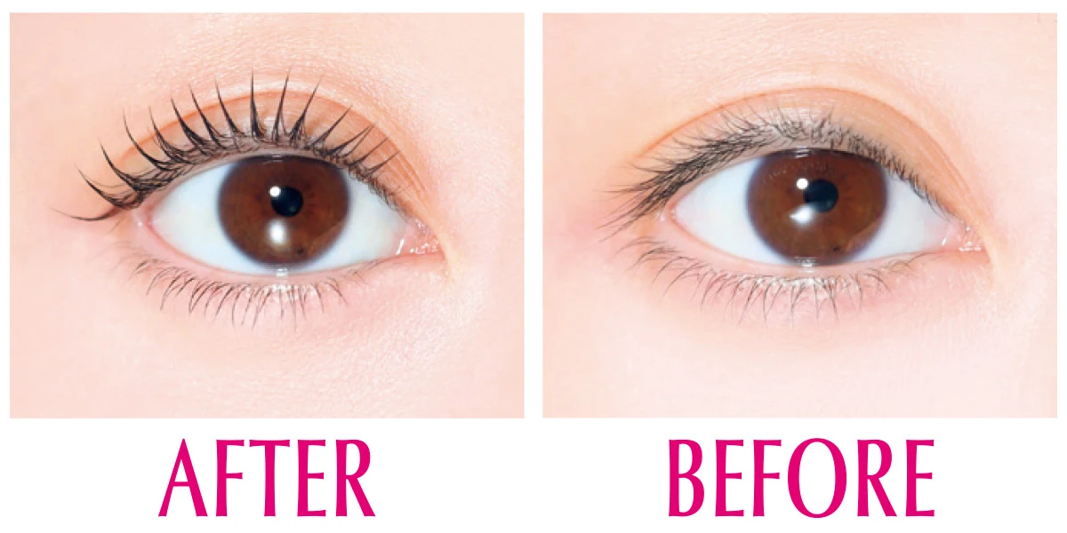 ディーアップ ハイパーリフトマスカラ ブラック　ビフォーアフター