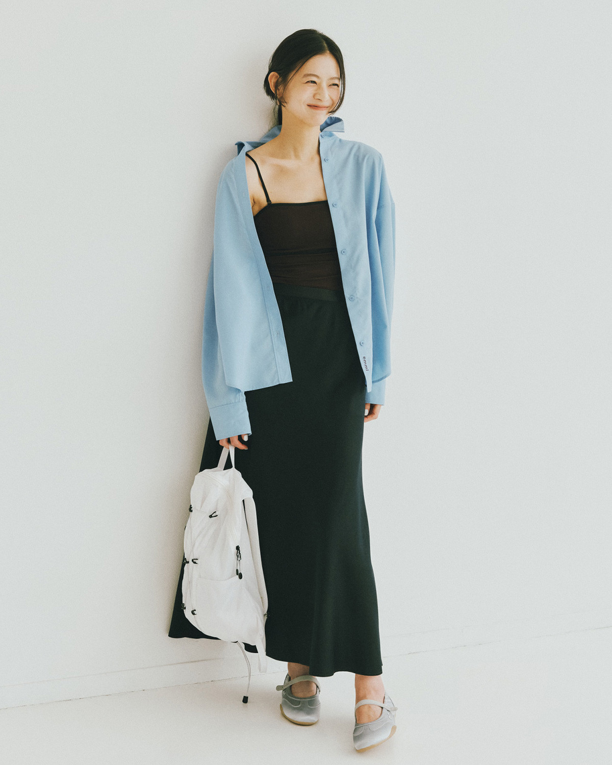 emmi　エミ　着る日焼け止め　LUMISHADE by SOLAMENT®︎　ルミシェード バイ ソラメント　高機能新素材　松木育未　ベーシックシャツ