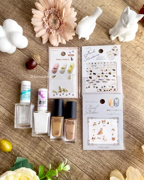 【プチプラ】Seriaのシールで作る三毛猫・キジトラ猫ネイルHOWTO🐈