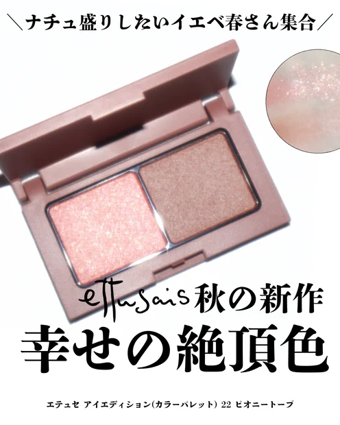 【エテュセ秋新作】アイエディション(カラーパレット) 22 ピオニートープがイエベ春大優勝