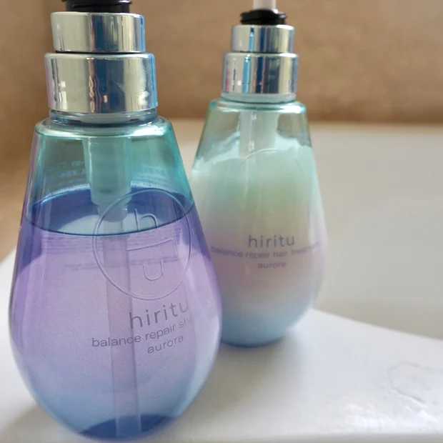hiritu（ヒリツ）オーロラのシャンプー＆トリートメントで美髪の黄金比率へ。ツヤ髪効果を検証！