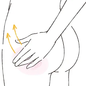 お尻の黒ずみはスクラブを使って優しく上向きケア