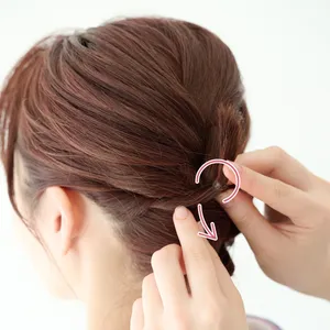 【ミディアム①着物】トップの三つ編みでふんわり♪ 短くてもできるアップ風ヘア　STEP４