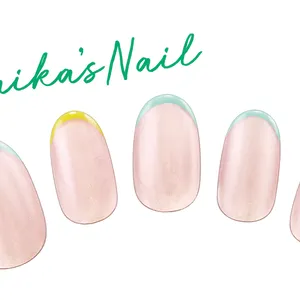 山本舞香　天然石リング×夏ネイル　デザイン①