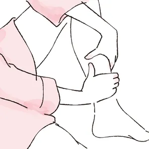 すべりのいいオイルで内向きになりがちな脚のクセをリセット