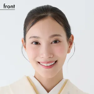 【セミロング①着物】清潔感と上品さを兼ね備えたくるりぱ仕立てのシニヨン（front）