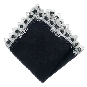 ハンカチ プレゼント おすすめ タオル 近沢レース店 和レース タオルハンカチ／おにぎり（ブラック）