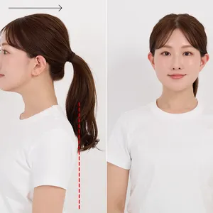 背中と首が伸びて頭が正しい位置