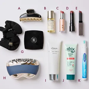 マキア　佐藤ありさ　ポーチの中身　シャネル　コスメデコルテ　THREE　アトリックス　ヤーマン　ラカ　ル ラボ　アレクサンドル ドゥ パリ　Dr. Beckmann