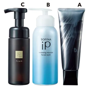 A ポーラ B.A ディープクリアライザー／B ソフィーナ iP  リニュー ムース ウォッシュ／C N organic Vie クリアホイップ フォーム