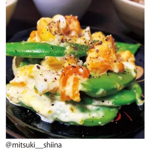 スナップえんどうと ゆで卵のマヨネーズ和え