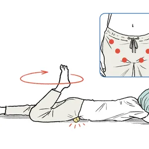 テニスボールで股関節ほぐしを