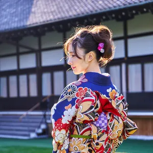 2022年オスカープロモーション新春晴れ着撮影会　宮本茉由　振袖後ろ姿