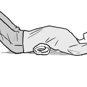 バスタオルを腰下に入れ、バンザーイ!