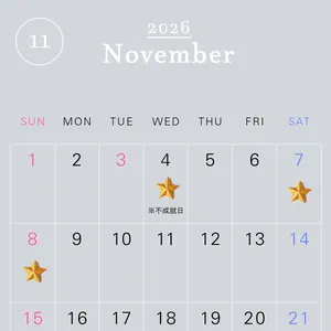 2026年の一粒万倍日カレンダー 2026年11月　開運　吉日　