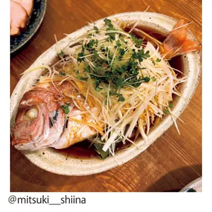 白ねぎたっぷりの鯛の香味蒸し