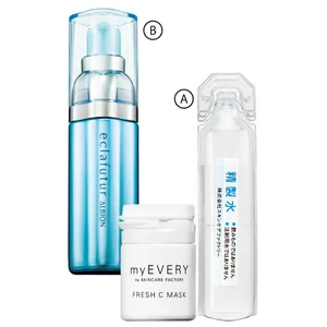 A myEVERY フレッシュCマスク（専用希釈水付き） ￥880／スキンケアファクトリー　B エクラフチュール t 30ml ￥8250／アルビオン