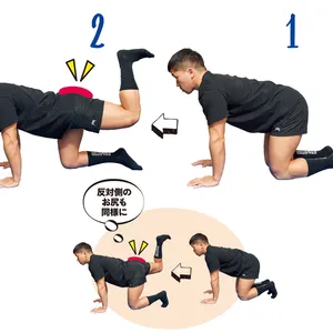 お尻のたるみを引き上げる バックキック