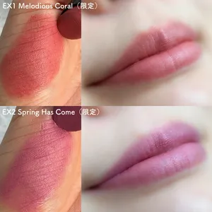 カネボウ_春コスメ2025_ルージュスターブリーズ EX1／EX2_スウォッチ・リップメイク