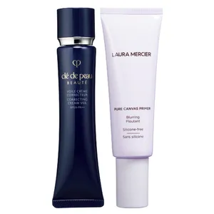 （右から）ピュア キャンバス プライマー ブラーリング 50ml ￥4950／ローラ メルシエ ジャパン、ヴォワールコレクチュール n SPF25・PA＋＋ 40g ￥7150／クレ・ド・ポー ボーテ