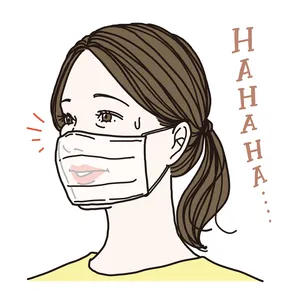 原因2 頬がマスクに当たるのが嫌で、 思い切り笑えない