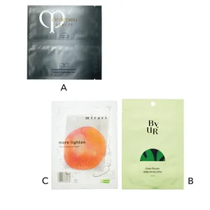 A マスクエクレルシサン［医薬部外品］ 1包入り ￥1980／クレ・ド・ポー ボーテ　B バイユア スージンググリーン アクアセラムマスクv1 25ml×4枚セット ￥1480／Hamee　C more lighten フェイシャルトリートメントマスク 5枚入り ￥2750／mirari