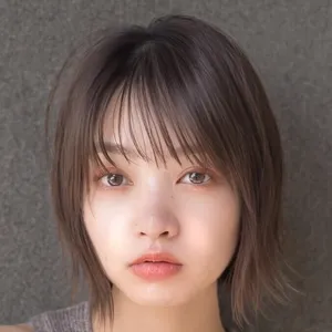 ヘアカタログ　ボブ　ボブヘア　前髪あり　正面　レイヤー