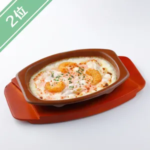 ポップコーンシュリンプとタラコのクリームグラタン（全粒粉）