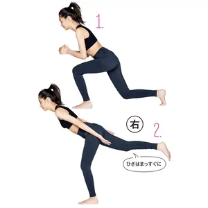 1.右脚を引き重心を左脚に／2.右脚を蹴り上げてT字に