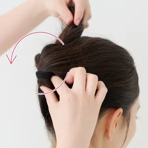 【セミロング①着物】清潔感と上品さを兼ね備えたくるりぱ仕立てのシニヨン　STEP３