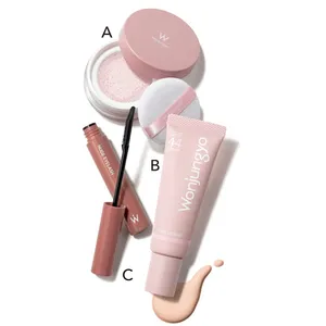 A ウォンジョンヨ フィクシングブラーパウダー 01 10g ￥1980、B 同 トーンアップベース 01 ［SPF44・PA+++］ 25g ￥1430、C 同 ヌードアイラッシュ 01 ￥1430／Rainmakers