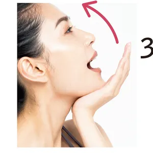 3ワニのように上あごを開く