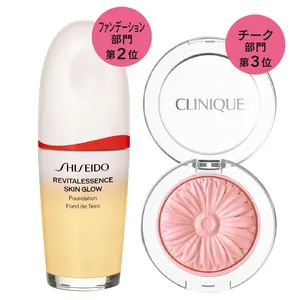 （右から）チーク部門第3位　ファンデーション部門第2位