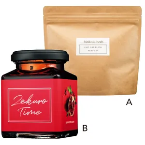 A  オリジナルブレンドハーブティー 約1カ月分 ￥6000／ネロリハーブ　B Zakuro Time 200g ￥3300／ざくろタイム