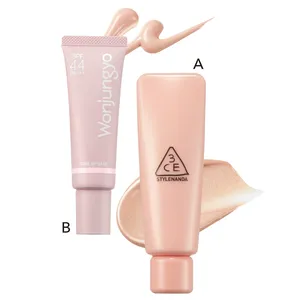 A 3CE GLOW BEAM 45ml PINK ¥3360　B ウォンジョンヨ トーンアップベース 01 SPF44・PA+++ ¥1430／Rainmakers