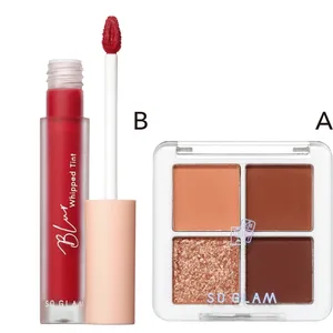 A SO GLAM プチポケットアイシャドウパレット 03 ￥1430、B 同 ブラーホイップド リップティント 06 ￥1320／日本機能性コスメ研究所