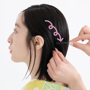 【卒業式袴ヘアアレンジ・ミディアム➀】煌めくパールがアクセントの簡単サイドねじり　STEP４