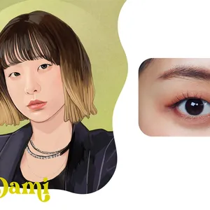 丸目の一重のアップ