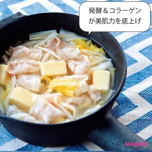 白菜漬けと豚肉の鍋　レシピ　白菜