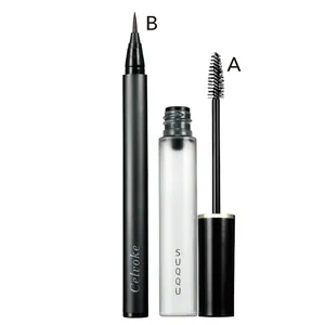 A ボリューム アイブロウ マスカラ 04 ￥3300／SUQQU　B インディケイト アイブロウリキッド 01 ￥2420／セルヴォーク