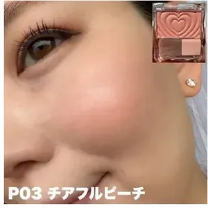 キャンメイク「パウダーチークス」をイエベがスウォッチ  P03 チアフルピーチ