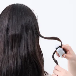【卒業式袴ヘアアレンジ・セミロング③】S字ウェーブがモダンなハーフアップシニヨン　STEP1
