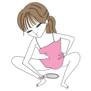 お風呂の時などに鏡を使い、色々な角度から膣まわりをチェック。
