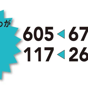 毛穴　675→605　キメ・小じわ　266→117　特にキメ・小じわが56%改善