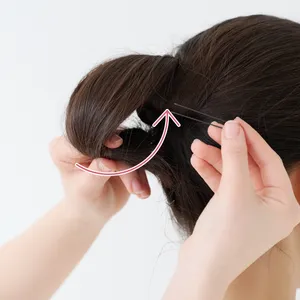 【セミロング①着物】清潔感と上品さを兼ね備えたくるりぱ仕立てのシニヨン　STEP５