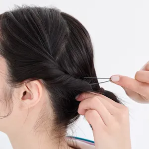 【卒業式袴ヘアアレンジ・ミディアム③】短くてもできる！ ねじりアップシニヨン　STEP４