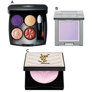 HANA NAOKO メイク使用アイテム　シャネル レ キャトル オンブル ブトン 239 アディクション ザ シングル アイシャドウ ネイキッドシアー 007N イヴ・サンローラン・ボーテ オールアワーズ ハイパールミナイザー 69