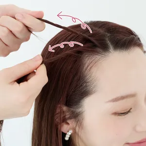 【ミディアム②きちんとスーツ】顔まわりのねじりがアクセントの上品ダウンスタイル　STEP３